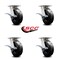 Service Caster 6 Inch Kingpinless Phenolic Wheel Swivel Caster Set with Brakes SCC-KP30S620-PHR-SLB-4 - alternate 5